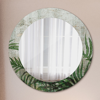 Miroir rond imprimé Feuilles de fougère