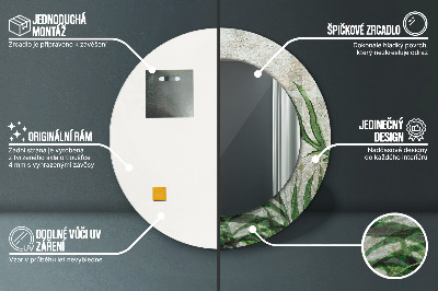 Miroir rond imprimé Feuilles de fougère