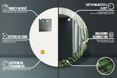 Miroir rond imprimé Feuilles de fougère