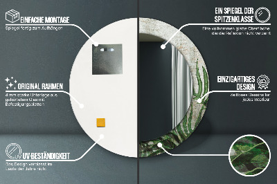 Miroir rond imprimé Feuilles de fougère