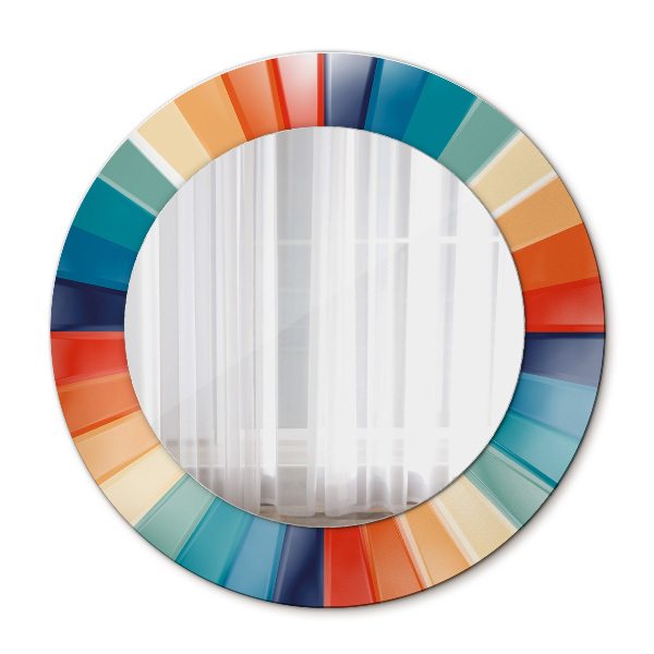 Miroir rond avec décoration Bandes concentriques radiales