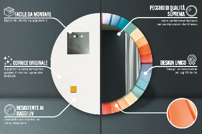 Miroir rond avec décoration Bandes concentriques radiales