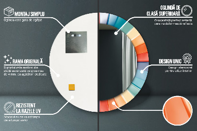 Miroir rond avec décoration Bandes concentriques radiales