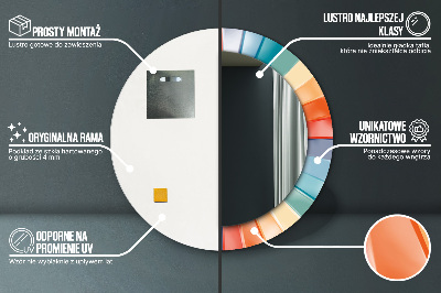 Miroir rond avec décoration Bandes concentriques radiales