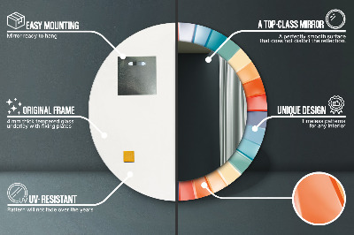 Miroir rond avec décoration Bandes concentriques radiales