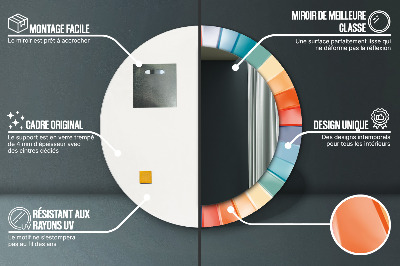 Miroir rond avec décoration Bandes concentriques radiales