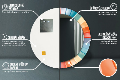 Miroir rond avec décoration Bandes concentriques radiales