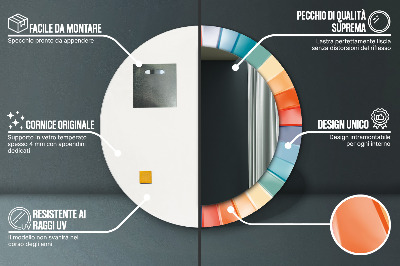 Miroir rond avec décoration Bandes concentriques radiales