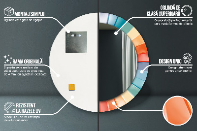 Miroir rond avec décoration Bandes concentriques radiales