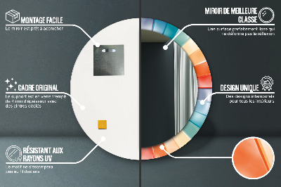 Miroir rond avec décoration Bandes concentriques radiales