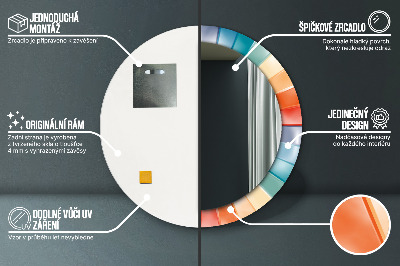 Miroir rond avec décoration Bandes concentriques radiales