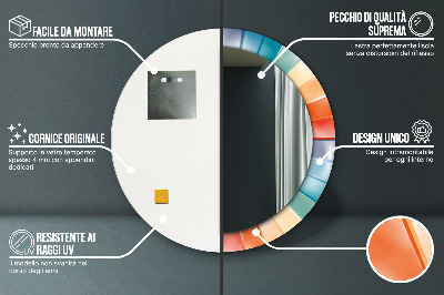 Miroir rond avec décoration Bandes concentriques radiales