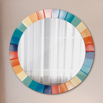 Miroir rond avec décoration Bandes concentriques radiales