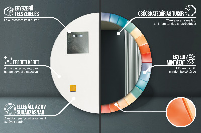 Miroir rond avec décoration Bandes concentriques radiales