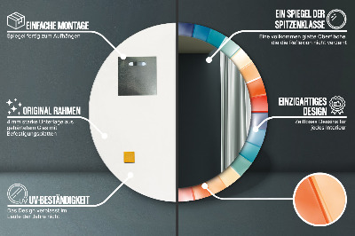 Miroir rond avec décoration Bandes concentriques radiales