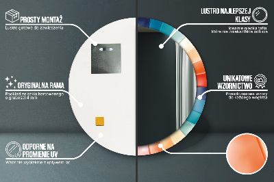 Miroir rond avec décoration Bandes concentriques radiales