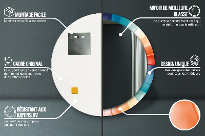 Miroir rond avec décoration Bandes concentriques radiales
