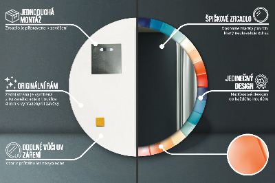 Miroir rond avec décoration Bandes concentriques radiales