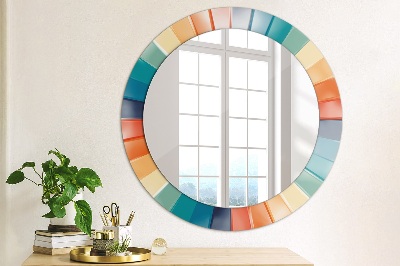 Miroir rond avec décoration Bandes concentriques radiales