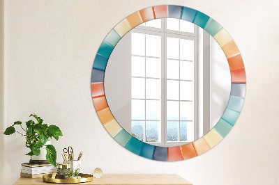 Miroir rond avec décoration Bandes concentriques radiales