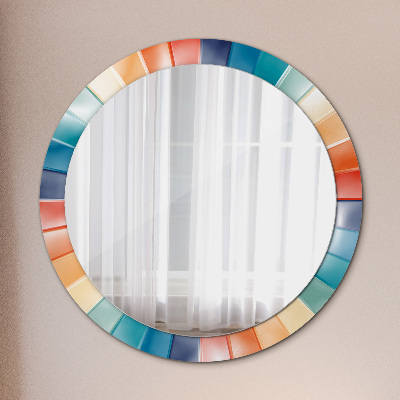 Miroir rond avec décoration Bandes concentriques radiales