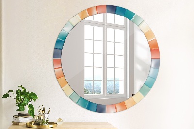 Miroir rond avec décoration Bandes concentriques radiales