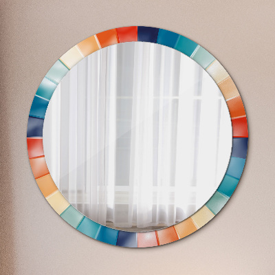 Miroir rond avec décoration Bandes concentriques radiales
