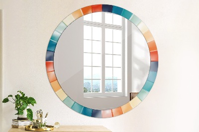 Miroir rond avec décoration Bandes concentriques radiales