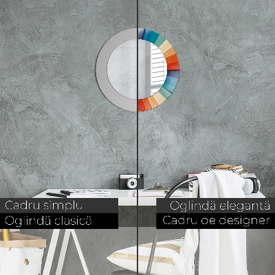 Miroir rond avec décoration Bandes concentriques radiales