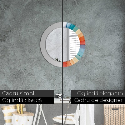 Miroir rond avec décoration Bandes concentriques radiales