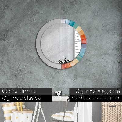 Miroir rond avec décoration Bandes concentriques radiales