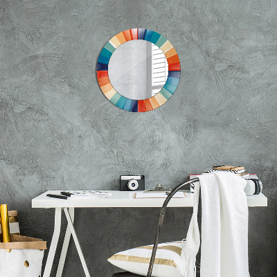 Miroir rond avec décoration Bandes concentriques radiales
