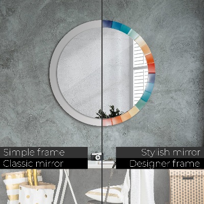 Miroir rond avec décoration Bandes concentriques radiales