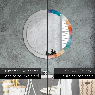 Miroir rond avec décoration Bandes concentriques radiales