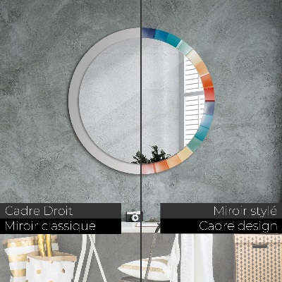 Miroir rond avec décoration Bandes concentriques radiales