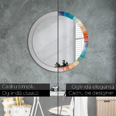 Miroir rond avec décoration Bandes concentriques radiales