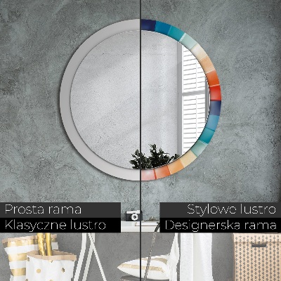 Miroir rond avec décoration Bandes concentriques radiales
