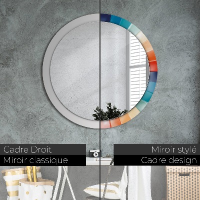 Miroir rond avec décoration Bandes concentriques radiales