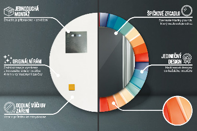 Miroir rond avec décoration Bandes concentriques radiales