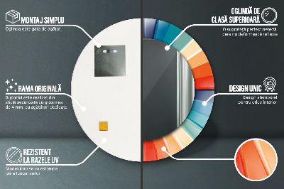 Miroir rond avec décoration Bandes concentriques radiales