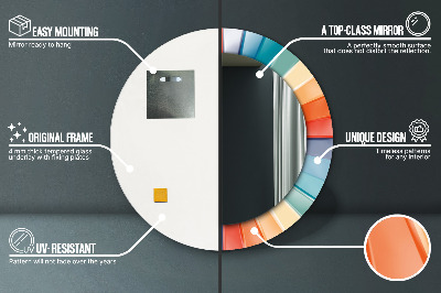 Miroir rond avec décoration Bandes concentriques radiales