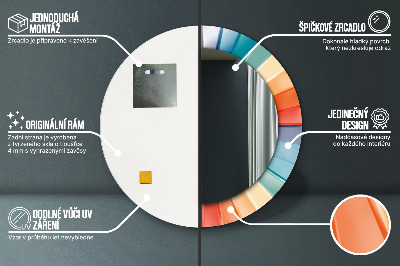 Miroir rond avec décoration Bandes concentriques radiales