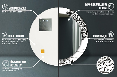 Miroir rond imprimé Motif graffiti