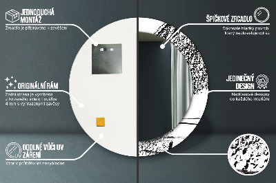 Miroir rond imprimé Motif graffiti