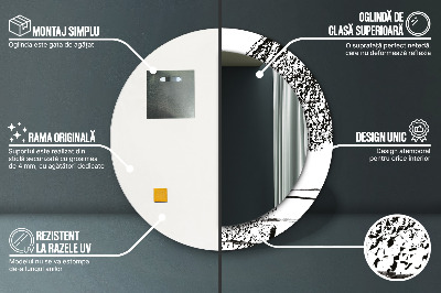 Miroir rond imprimé Motif graffiti