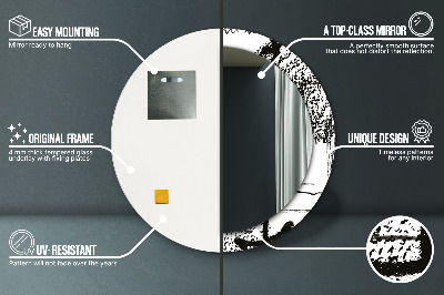 Miroir rond imprimé Motif graffiti