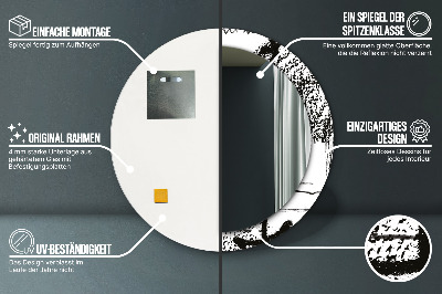 Miroir rond imprimé Motif graffiti