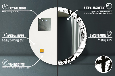 Miroir rond imprimé Motif graffiti