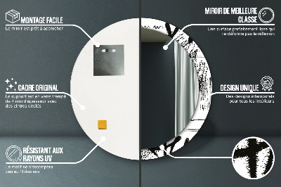 Miroir rond imprimé Motif graffiti