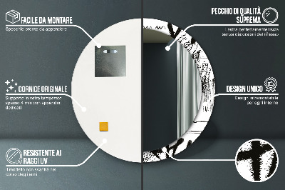 Miroir rond imprimé Motif graffiti